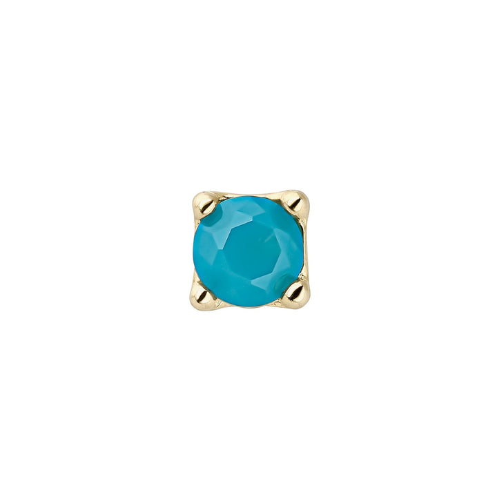 Piercing-Ohrring Gelbgold Amazonit Luz