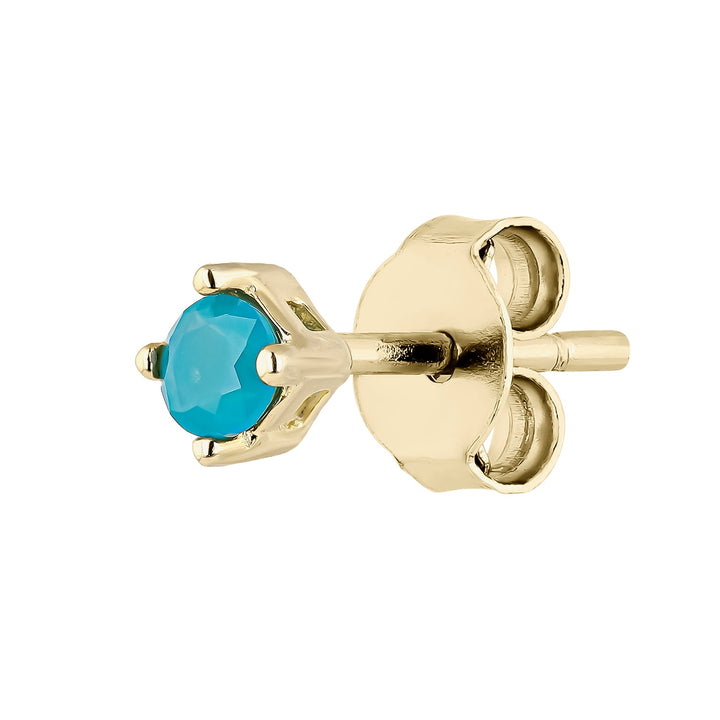 Piercing-Ohrring Gelbgold Amazonit Luz