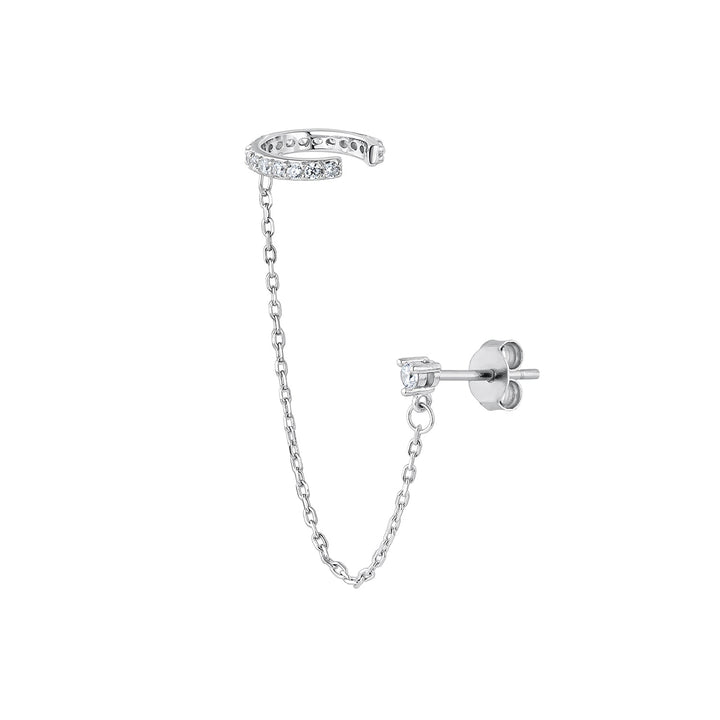 MULTIPLE SILVER PIERCING EARRING SANZA