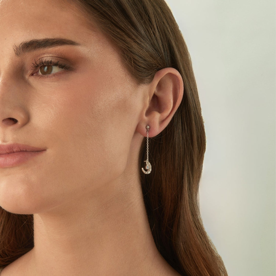 SILBER PIERCING OHRRING CANDY COTTON-MOON