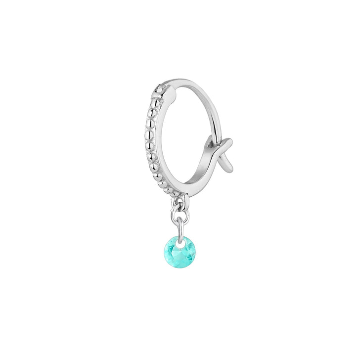 CHIC-W PARAIBA SILVER HOOP PIERCING EARRING
