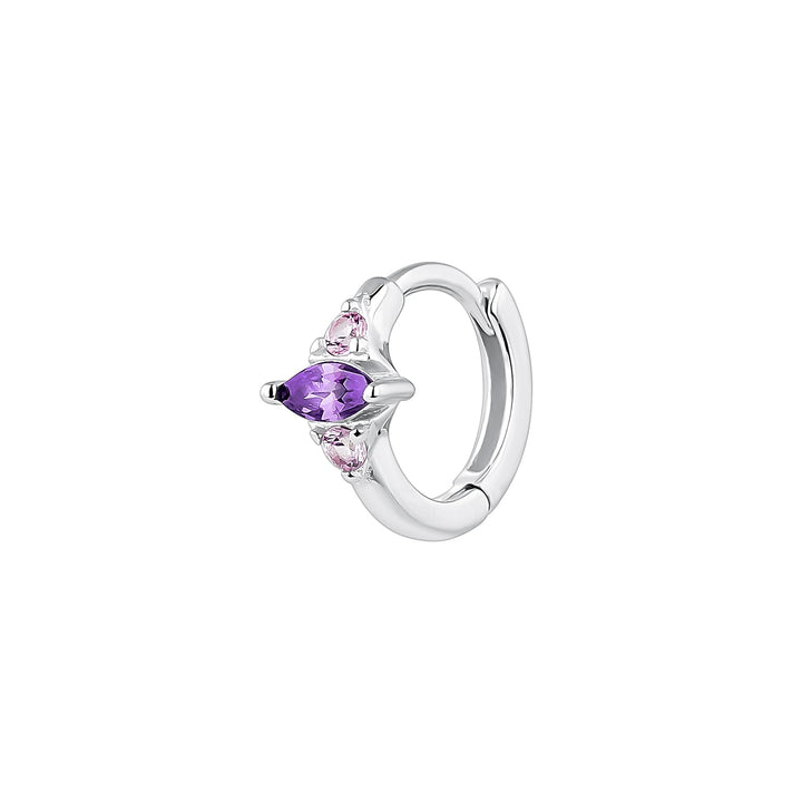 BRINCO PIERCING ARGOLA DE PRATA LILA LEENA