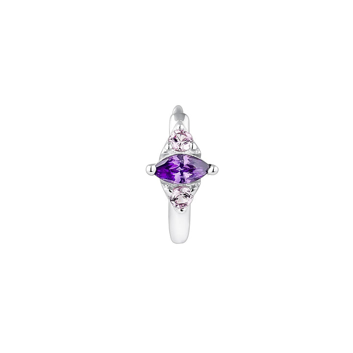 BRINCO PIERCING ARGOLA DE PRATA LILA LEENA