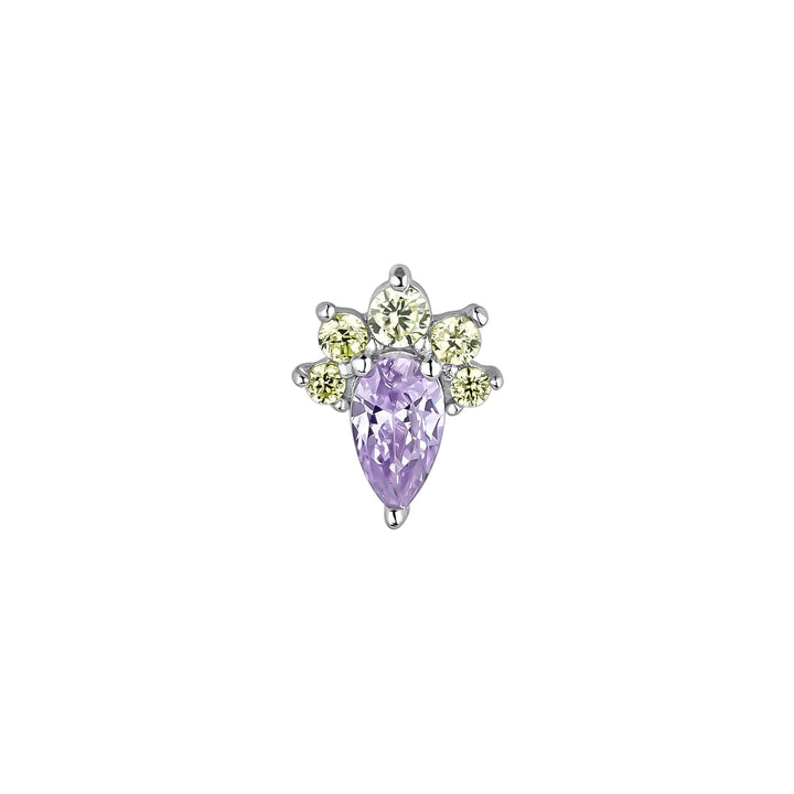 ZILVEREN PIERCING OORBEL LILA LOIDA