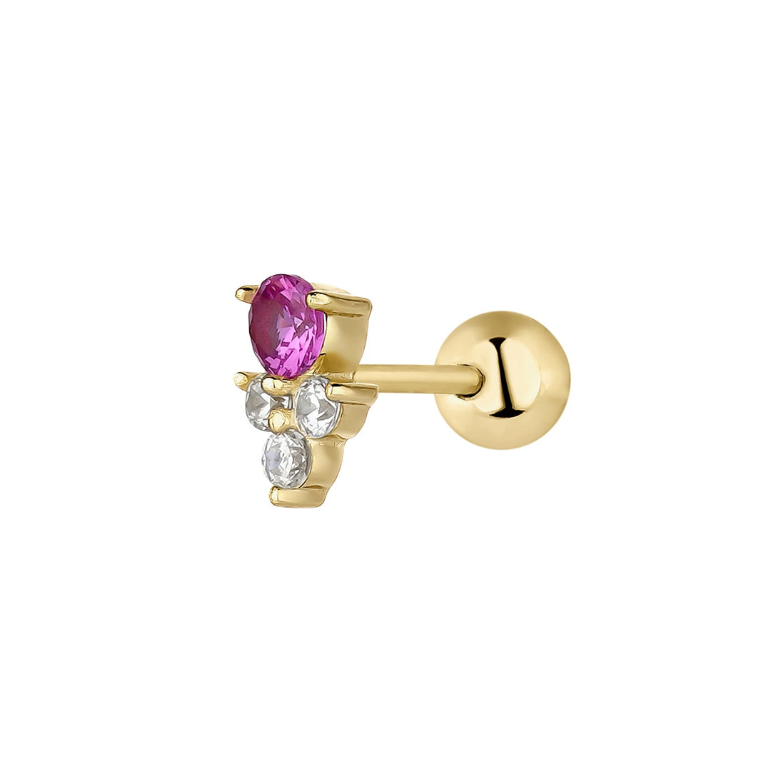 ZAIR PINK PIERCING EARRING