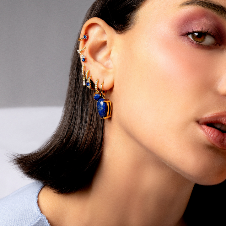 ZAIR BLUE PIERCING EARRING