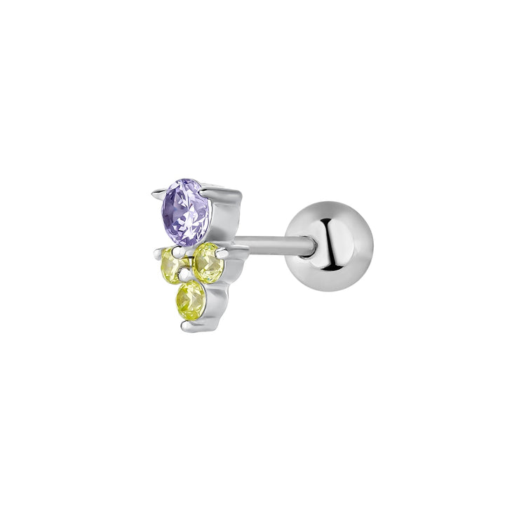 LILA ZAIR SILVER PIERCING EARRING