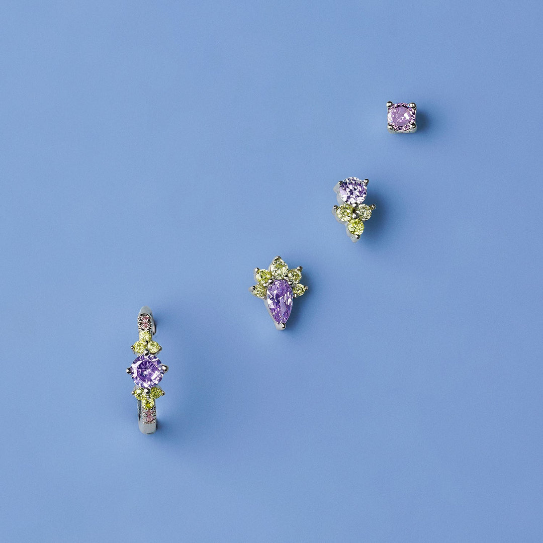 LILA ZAIR SILVER PIERCING EARRING