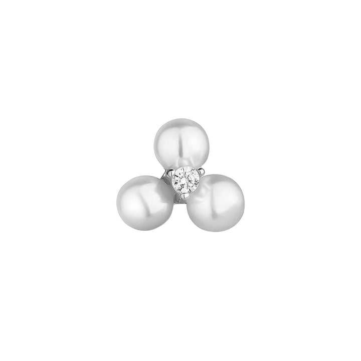 ZILVEREN PIERCING OORBEL PERLE IRIS