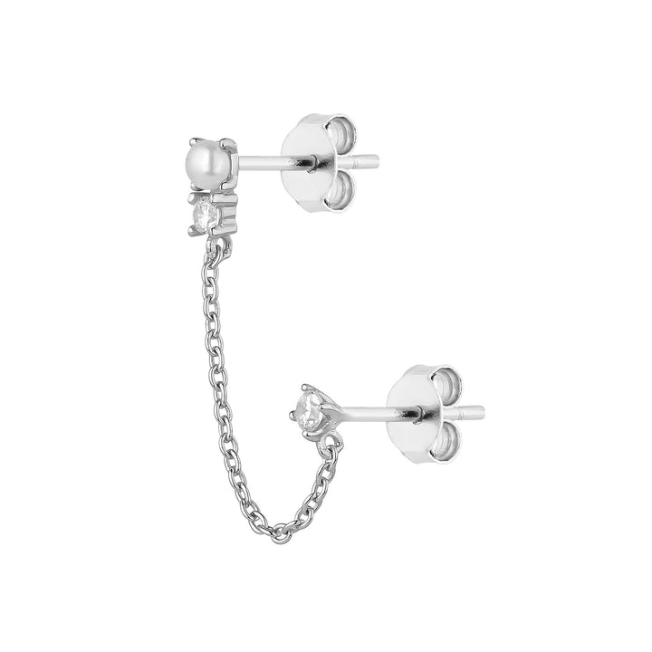 MARTINICA-PEARL MULTIPLE SILVER PIERCING EARRING