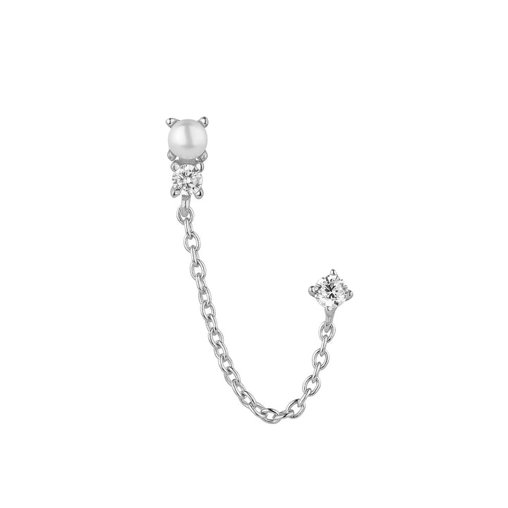 MARTINICA-PEARL MULTIPLE SILVER PIERCING EARRING