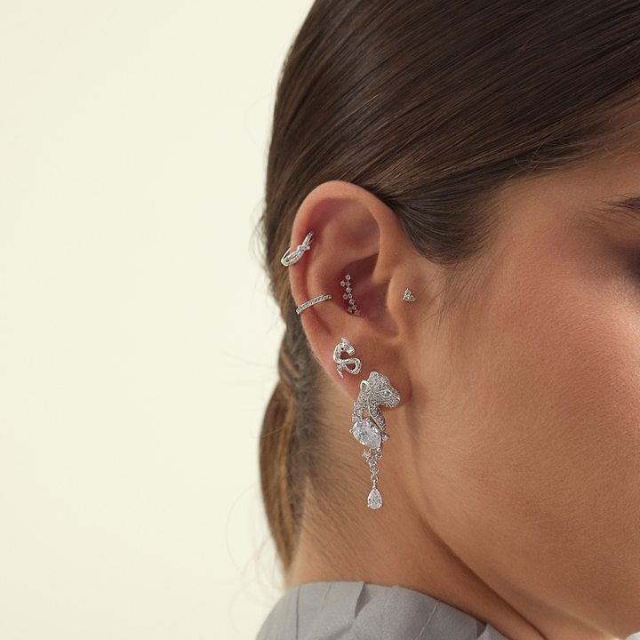 SILVER PIERCING EARRING WILD