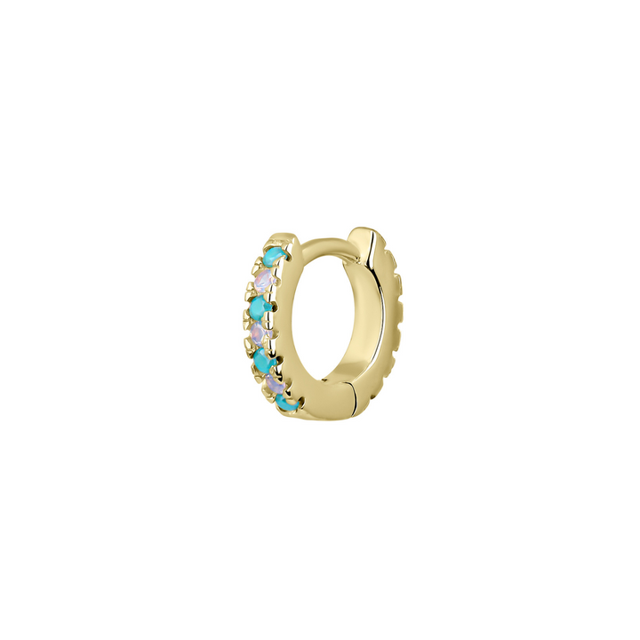 ORECCHINO PIERCING CERCHIO ORO AMAZONITE SOPHIE