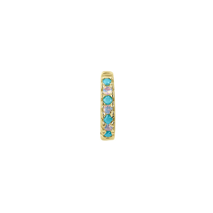 ORECCHINO PIERCING CERCHIO ORO AMAZONITE SOPHIE