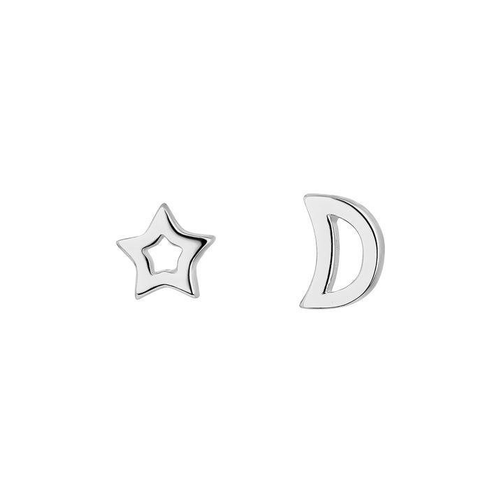 ASYMMETRISCHE OHRRINGE AUS SILBER LUNE ET ÉTOILE  