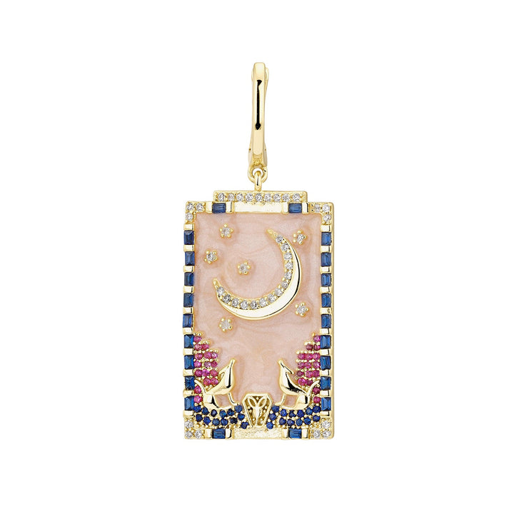 PENDIENTE PIERCING ARO CARTAS TAROT LA-LUNA