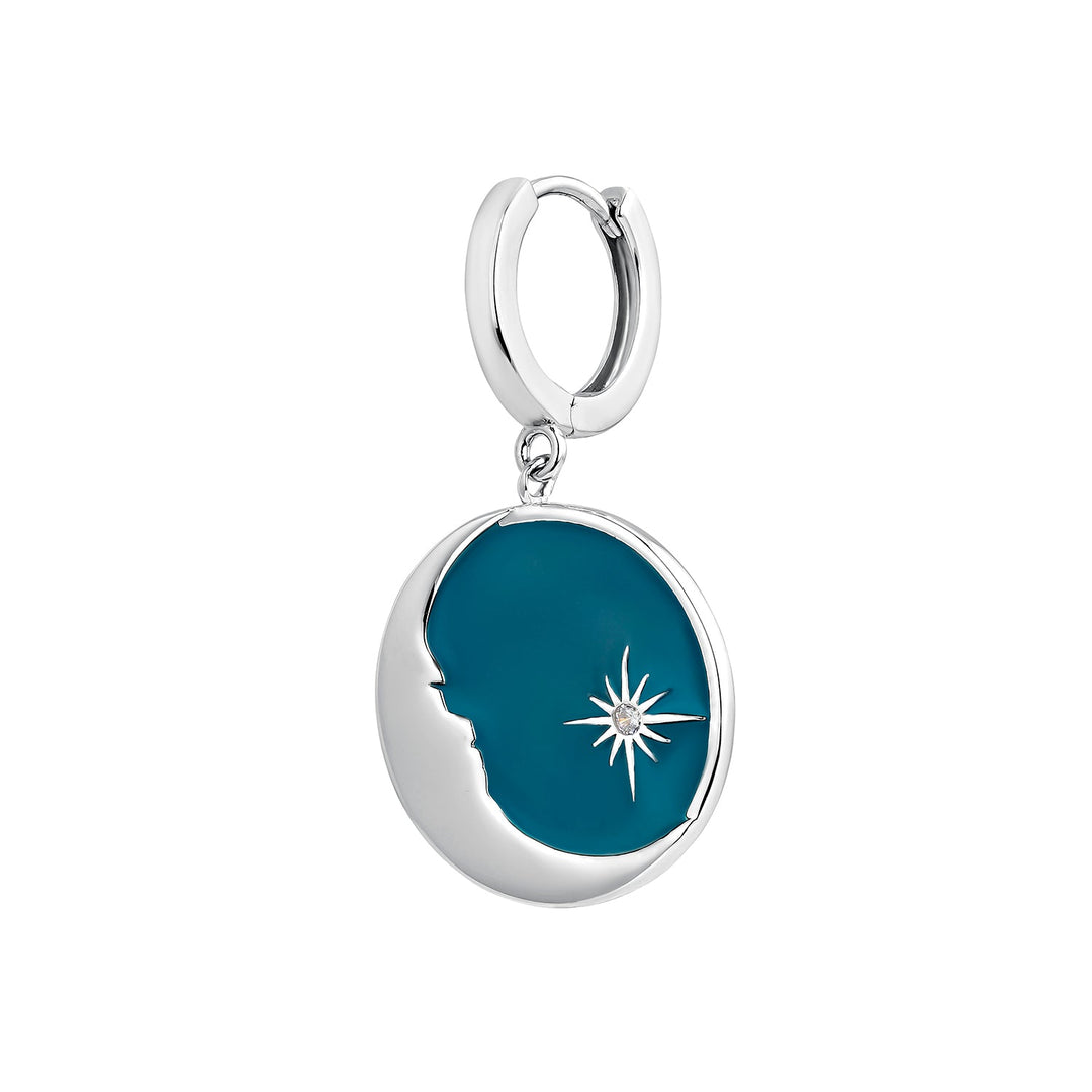 PENDIENTE PIERCING ARO DE PLATA BLUE-MOON