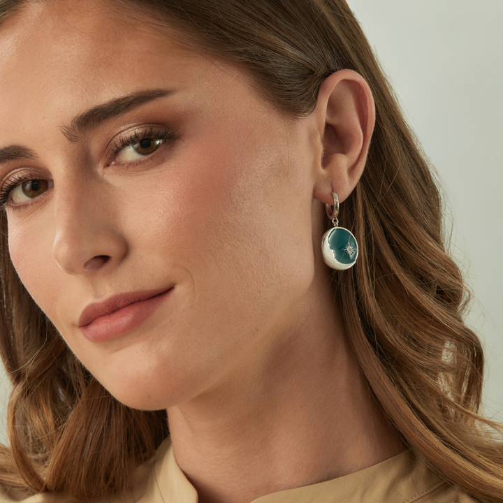 PENDIENTE PIERCING ARO DE PLATA BLUE-MOON