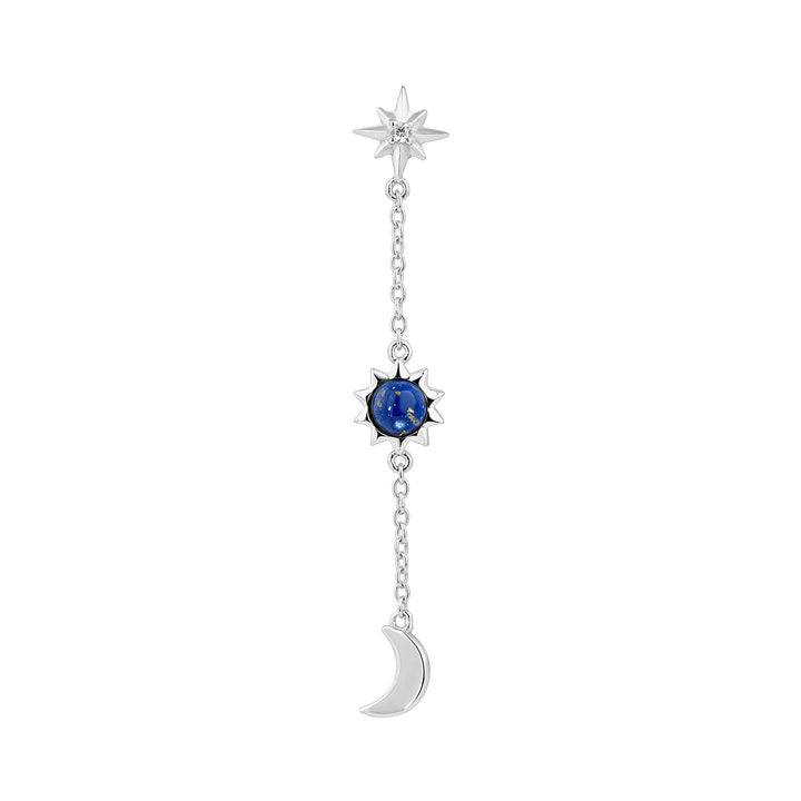 ZILVEREN PIERCING OORBEL COSMIC GALAXY