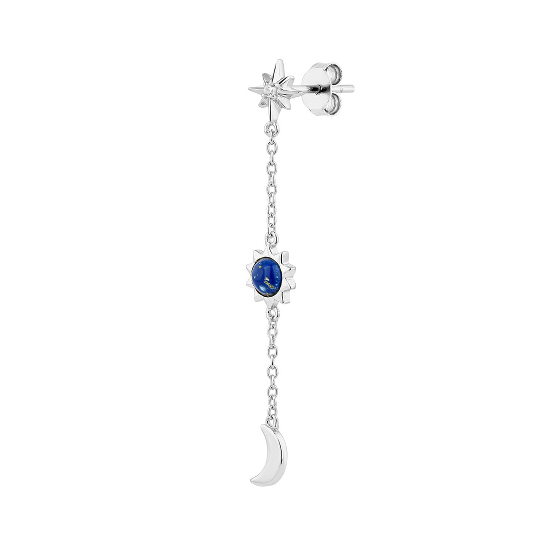 ZILVEREN PIERCING OORBEL COSMIC GALAXY