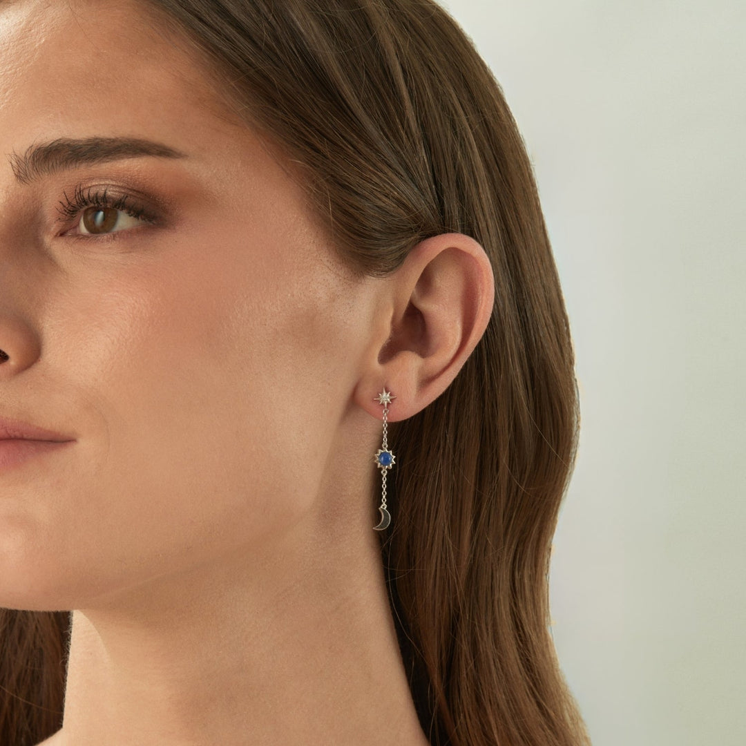 ZILVEREN PIERCING OORBEL COSMIC GALAXY
