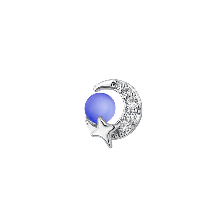 REFLECTING-MOON PIERCING EARRING
