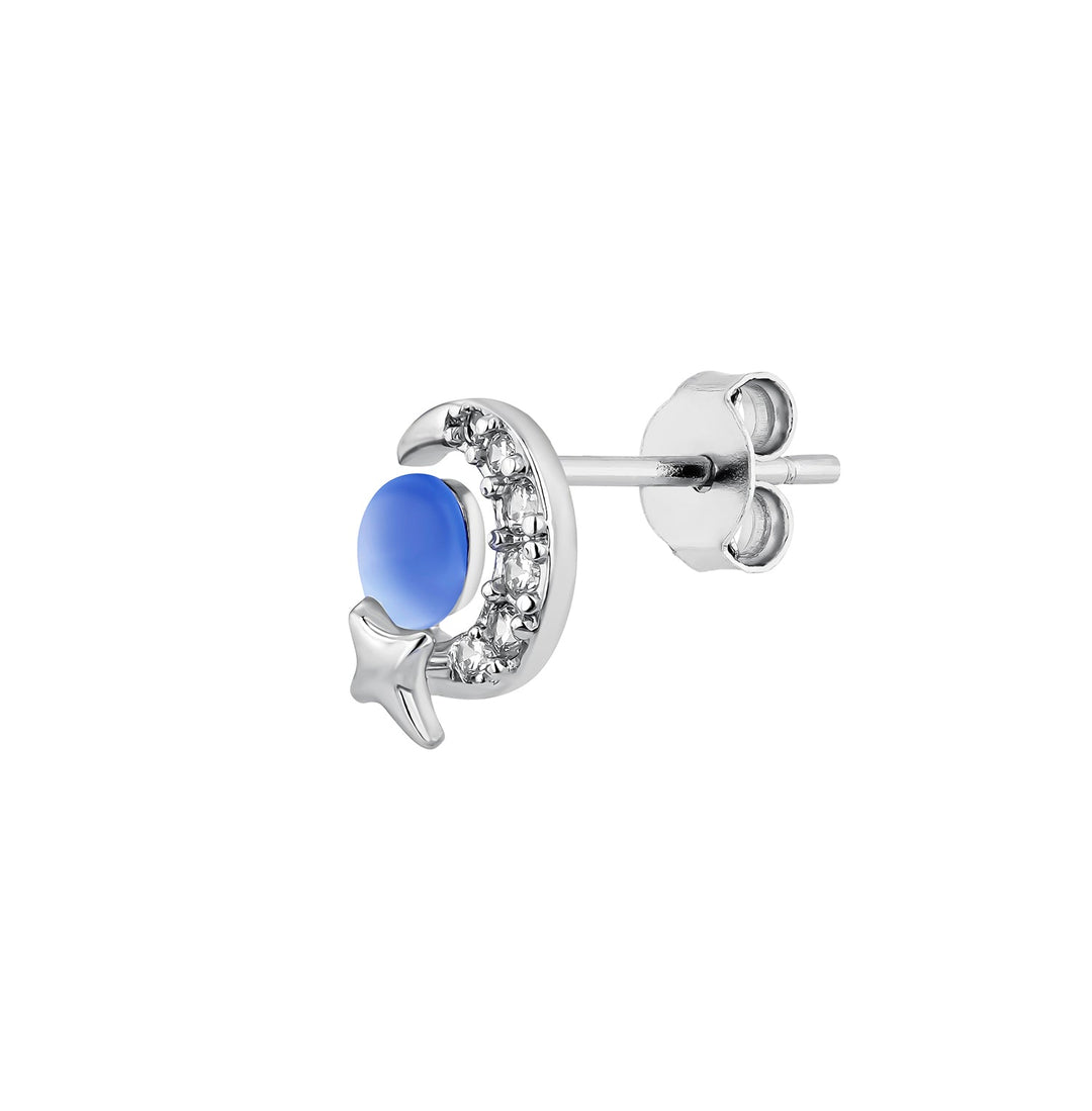 REFLECTING-MOON PIERCING EARRING