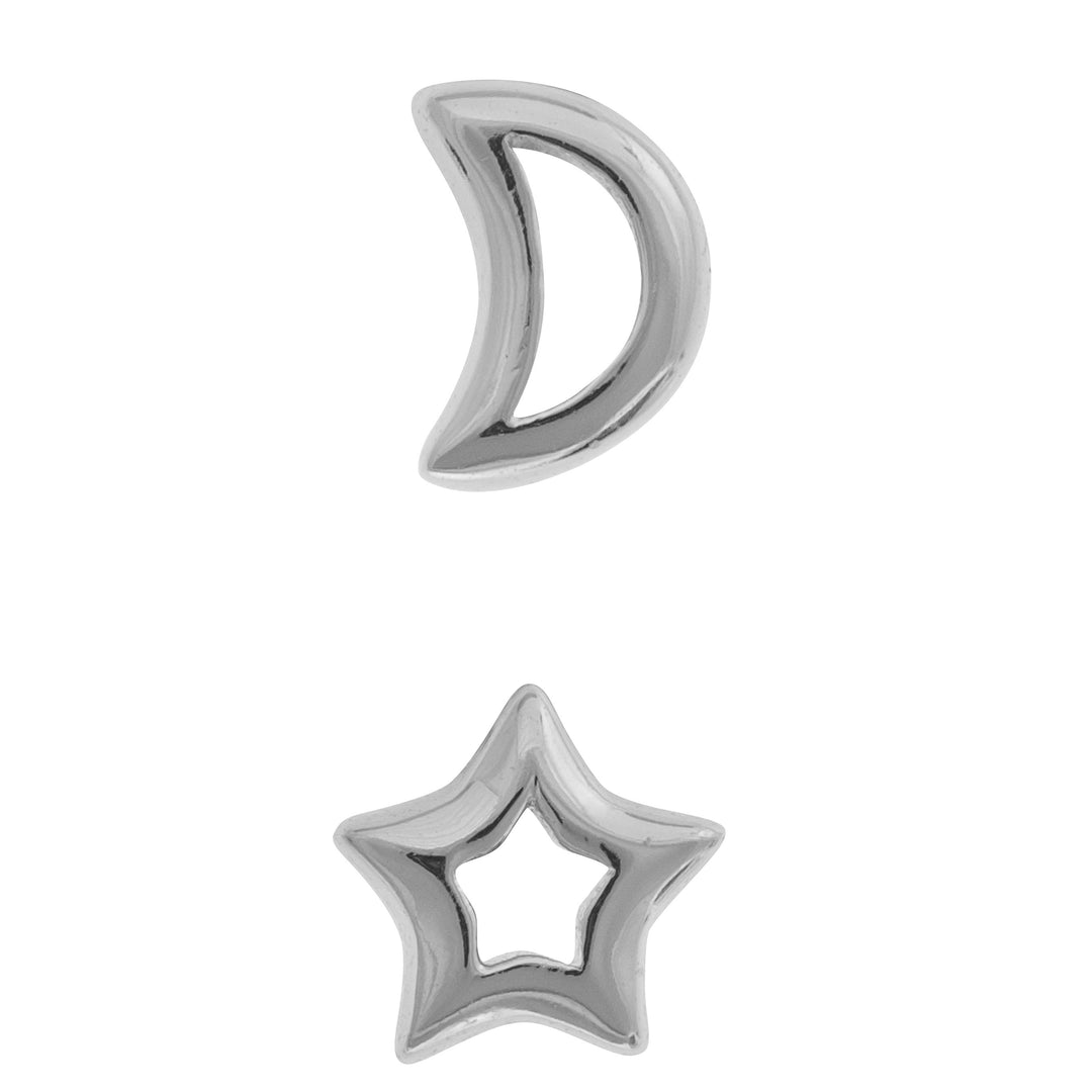 ASYMMETRISCHE OHRRINGE AUS SILBER LUNE ET ÉTOILE  