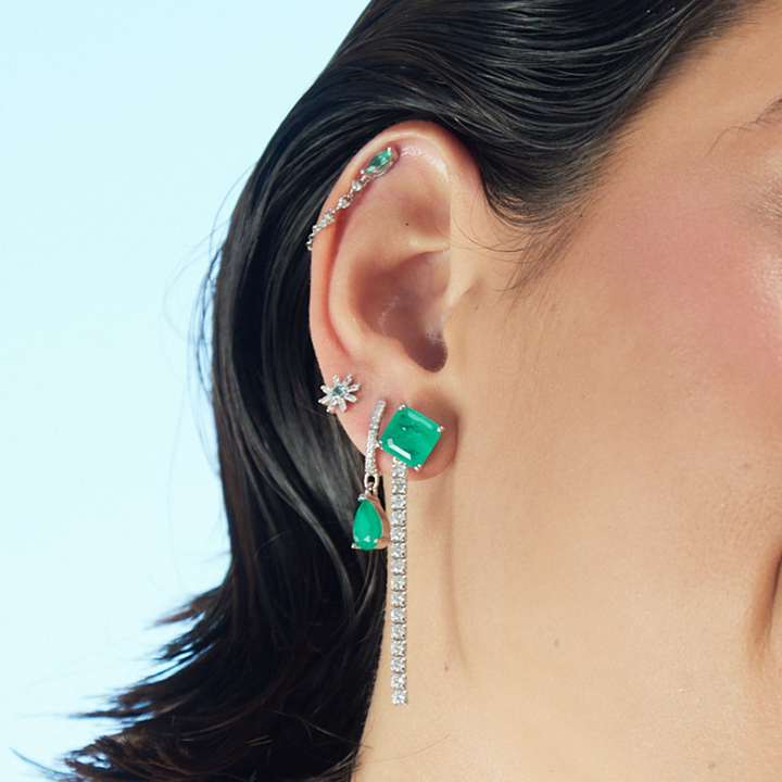 Silberner Piercing-Ohrring Daysi