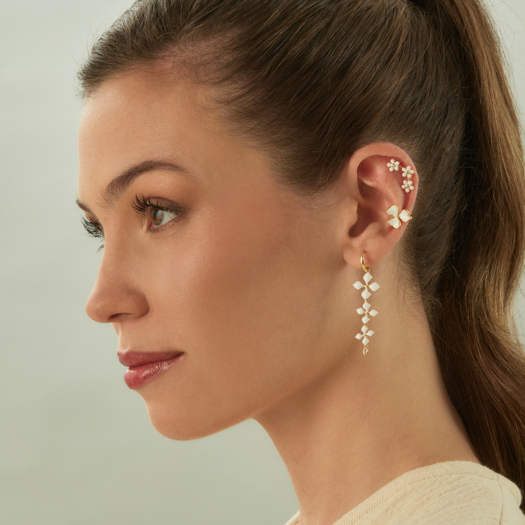 Ear Cuff Weißer Lotus