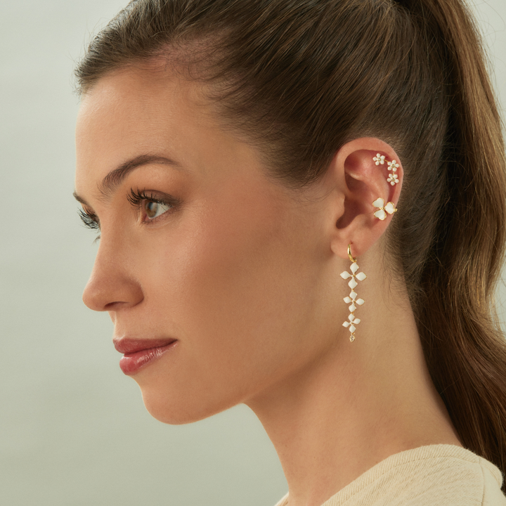 Ear Cuff Weißer Lotus
