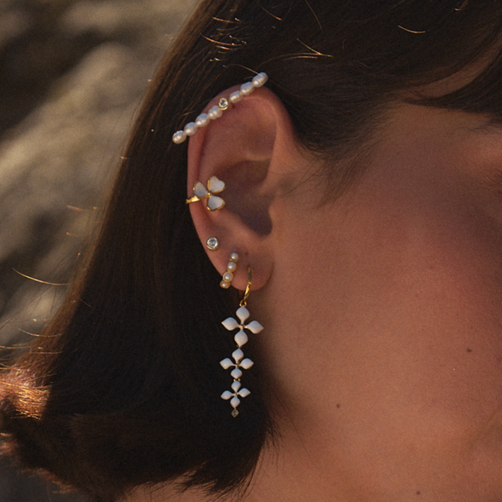 Ear Cuff Weißer Lotus