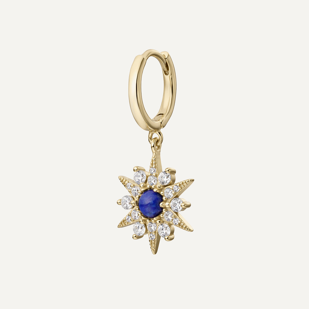 PIERCING OHRSCHMUCK CREOLEN LAPISLAZULI STERN