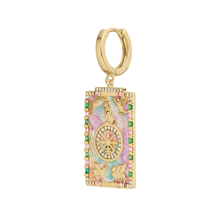 PIERCING-Ohrring Creole Tarotkarten Glücksrad