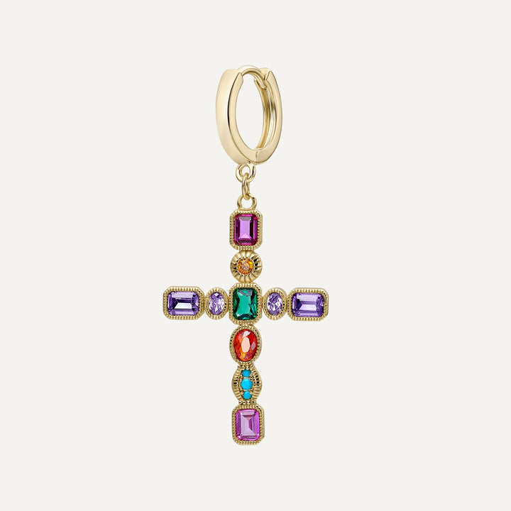 PIERCING OHRSCHMUCK CREOLEN KRISTALLKREUZ