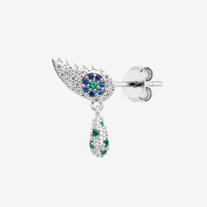 AISHA-EYE SILVER PIERCING EARRING