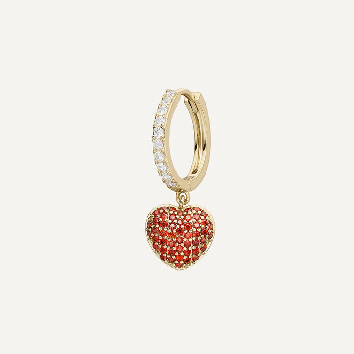 PIERCING OORRING RED HEART