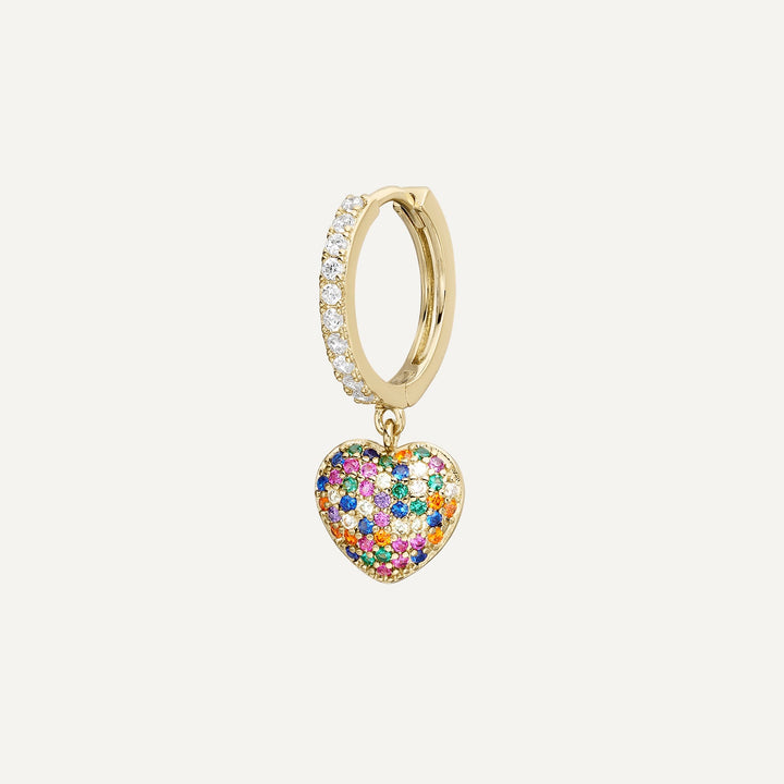 PIERCING-Ohrring MEHRFARBIGER REGENBOGENHERZ