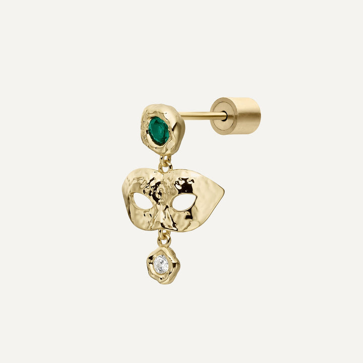 GOLD MASCARA PIERCING EARRING