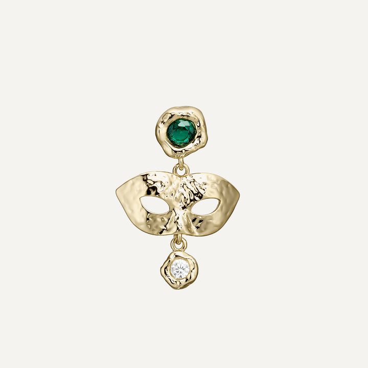 GOLD MASCARA PIERCING EARRING