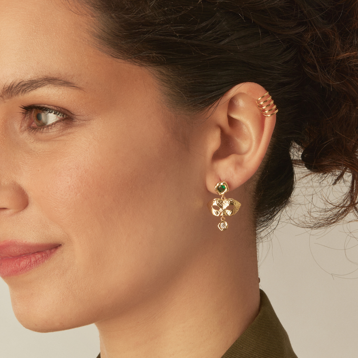 GOLD MASCARA PIERCING EARRING