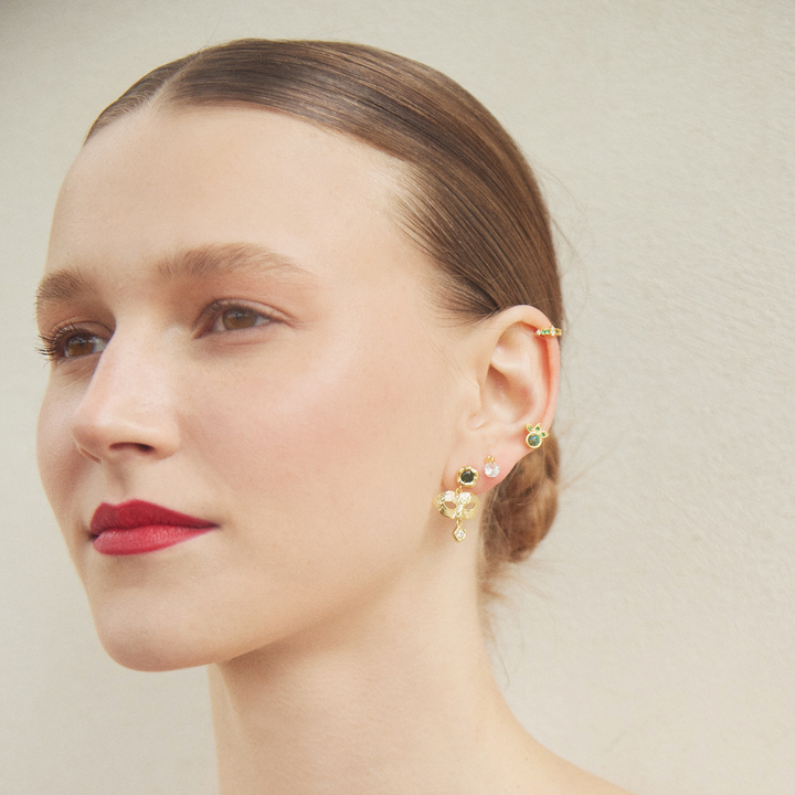 GOLD MASCARA PIERCING EARRING