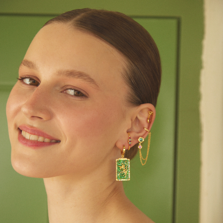 Goldener Souffle-PIERCING-Ohrring