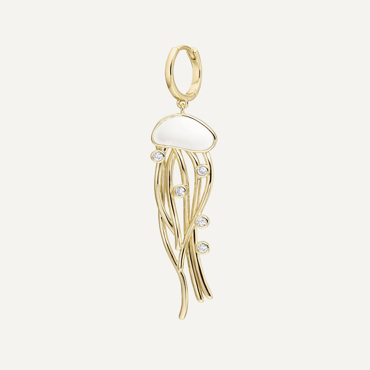 WHITE GOCCIA DI MEDUSA HOOP PIERCING EARRING