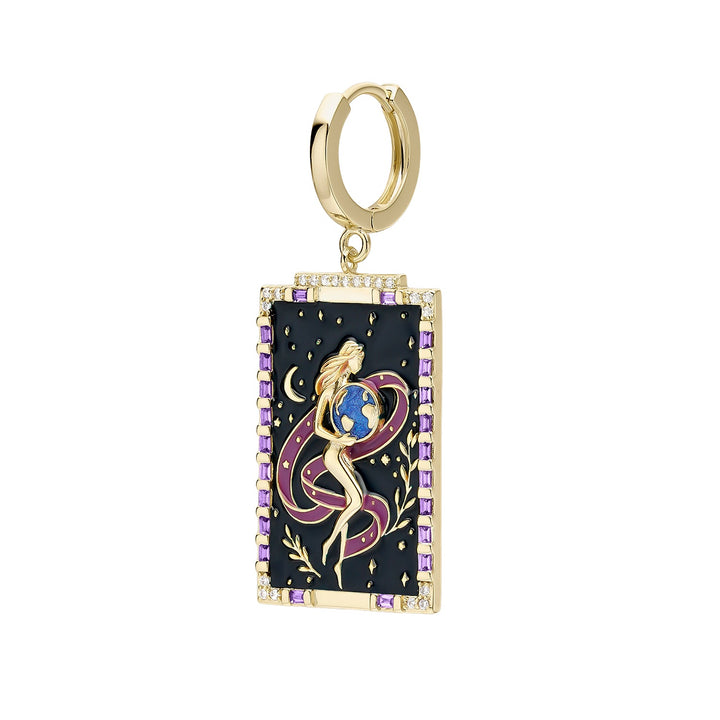 ORECCHINO PIERCING CERCHIO TAROT EL MUNDO
