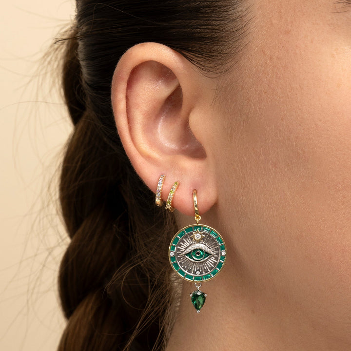ORECCHINO PIERCING CERCHIO VERDE ISSEY