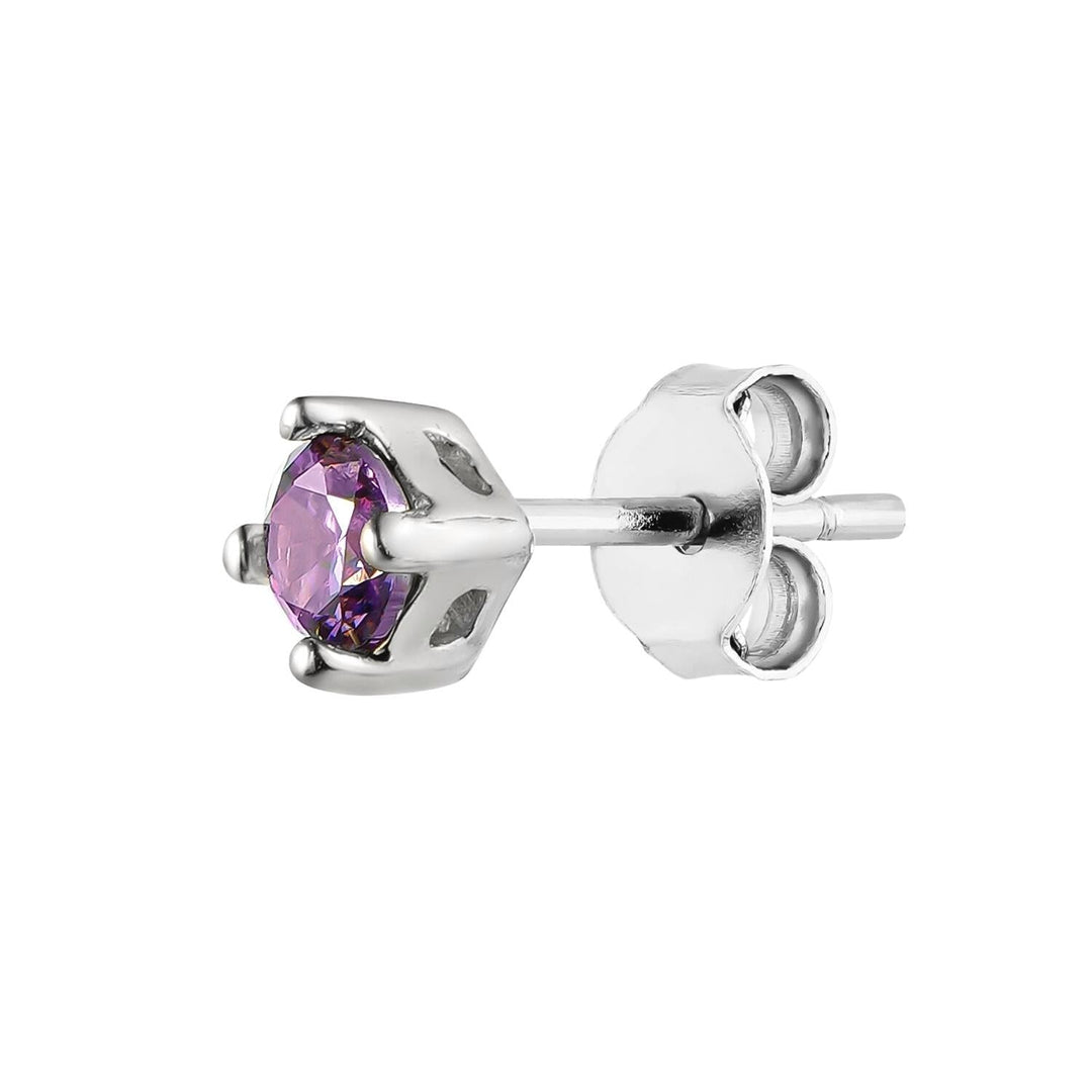 PENDIENTE PIERCING DE PLATA AMATISTA LUZ