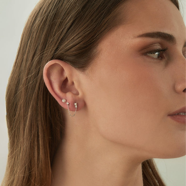 PENDIENTE PIERCING DE PLATA PETIT PERLE