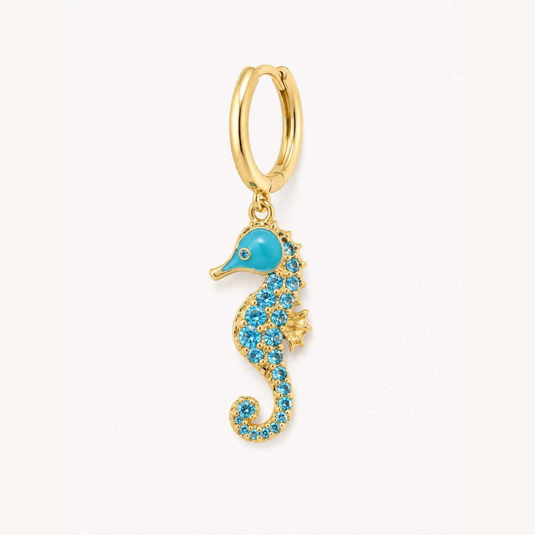 MOSAIK AQUA SEEPFERDCHEN CREOLEN-PIERCING