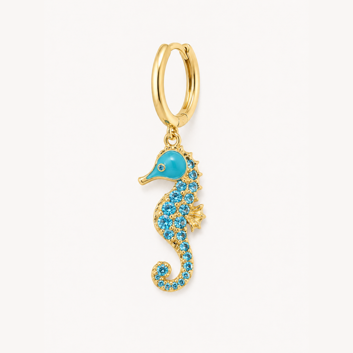 MOSAIK AQUA SEEPFERDCHEN CREOLEN-PIERCING